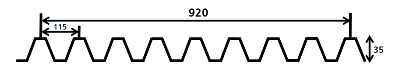 V-115 — 홑강판 V-115 — 제품형상